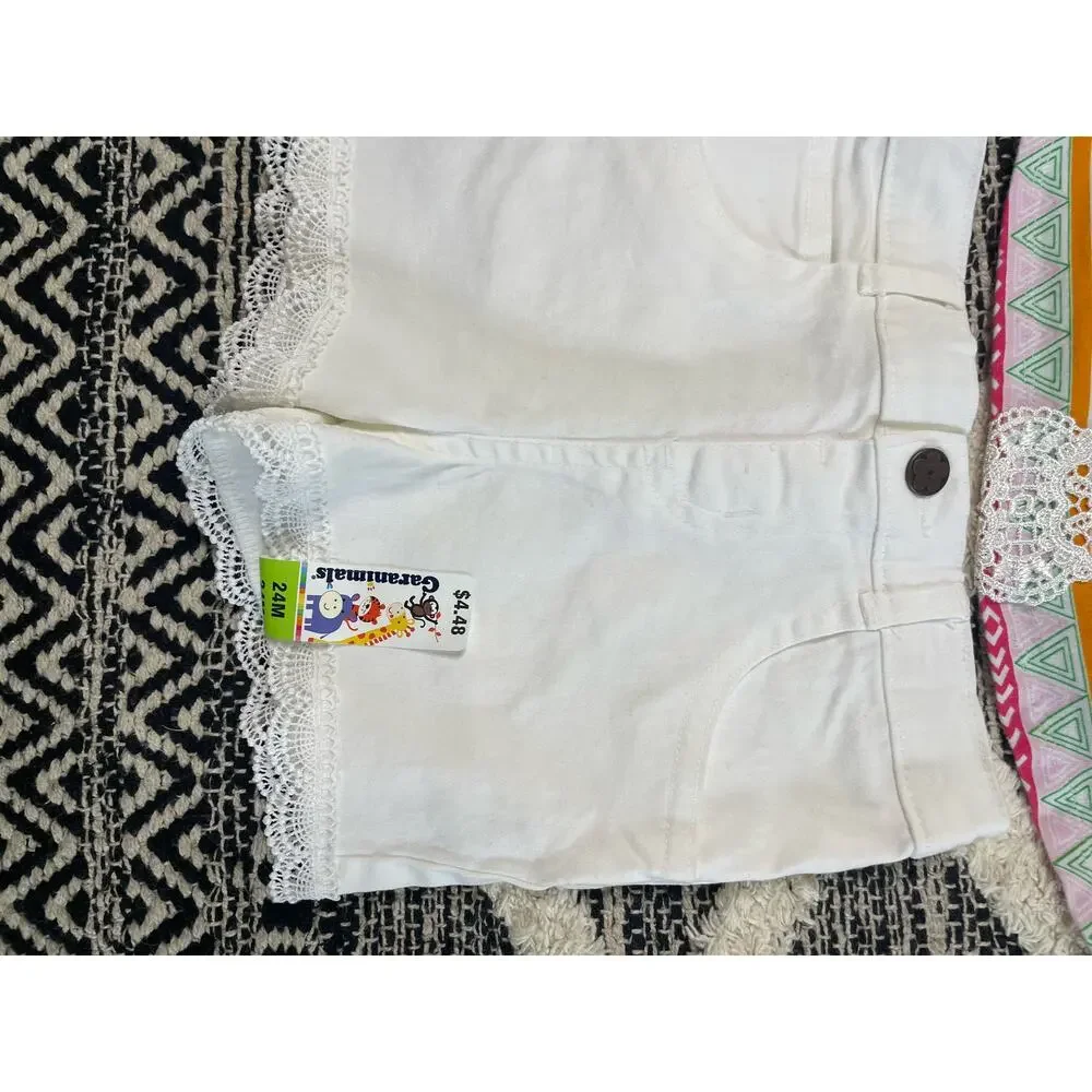 Bonnie Jean Could Shoulder Shirt and White Shorts  Toddler girl size 24Mo